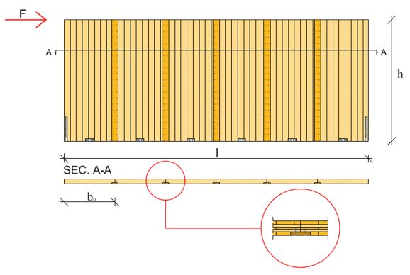 Esempio di parete in XLAM giuntata Modellazione edifici XLAM